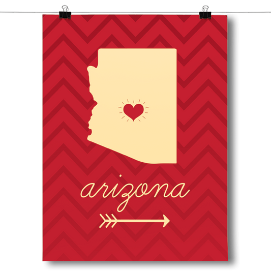 Arizona State Chevron Pattern Poster