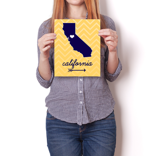 California State Chevron Pattern Poster