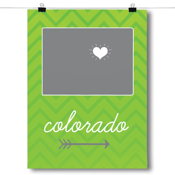 Colorado State Chevron Pattern Poster