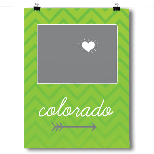 Colorado State Chevron Pattern Poster