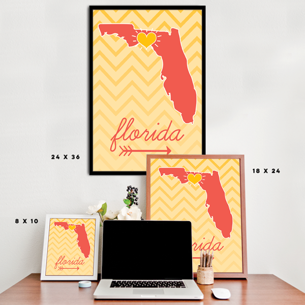 Florida State Chevron Pattern Poster