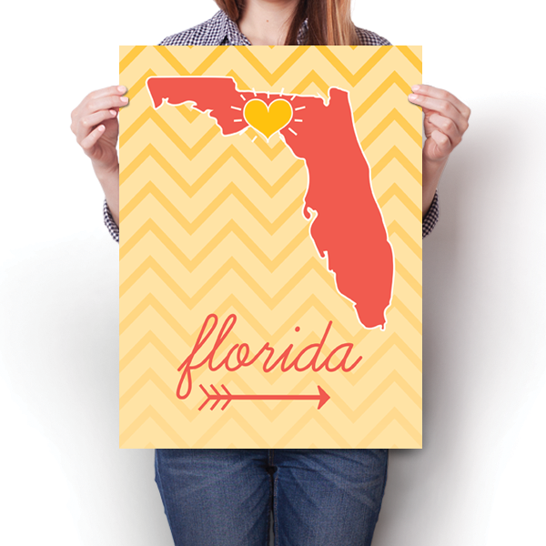 Florida State Chevron Pattern Poster