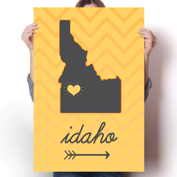 Idaho State Chevron Pattern Poster