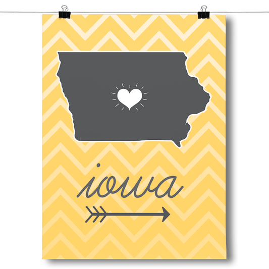 Iowa State Chevron Pattern Poster
