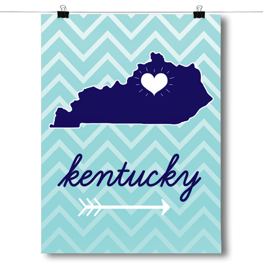 Kentucky State Chevron Pattern Poster