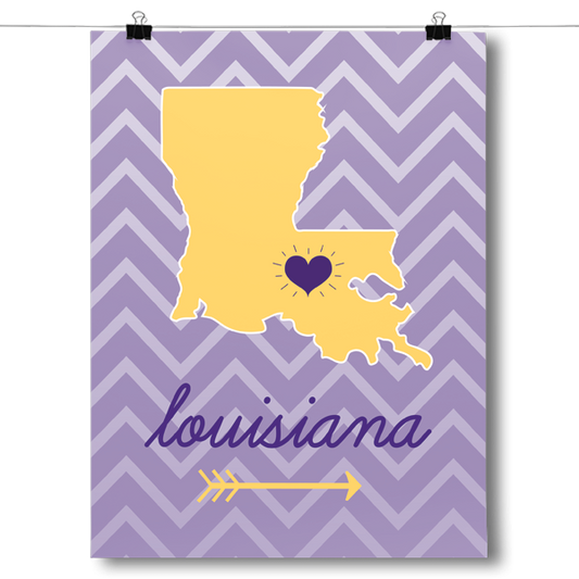 Louisiana State Chevron Pattern Poster