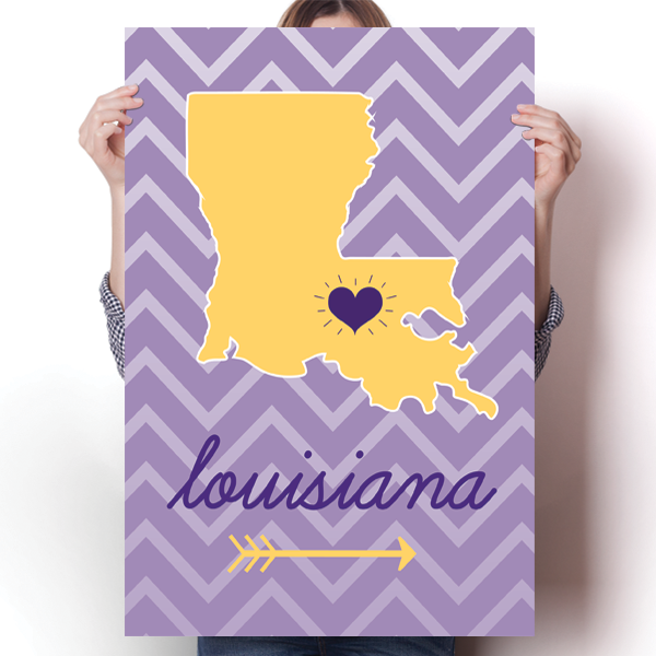 Louisiana State Chevron Pattern Poster