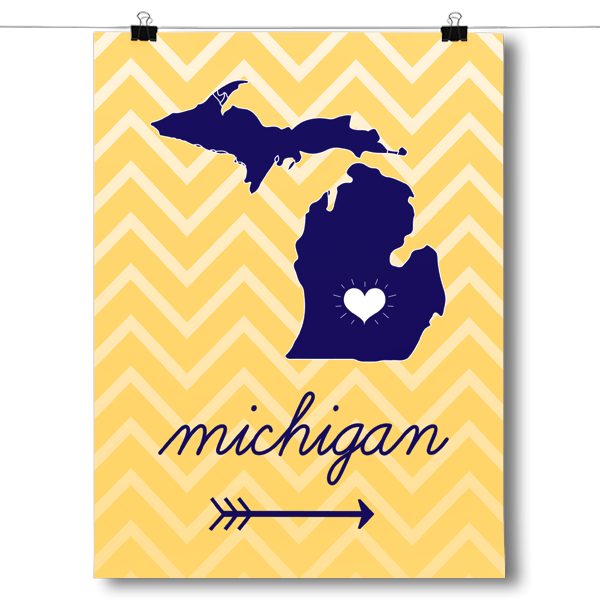 Michigan State Chevron Pattern Poster