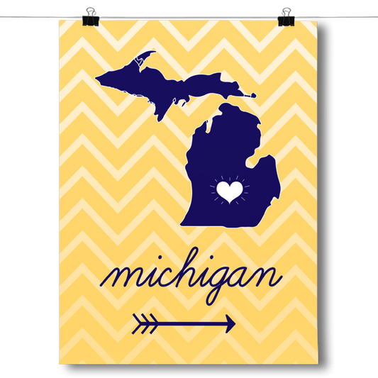 Michigan State Chevron Pattern Poster