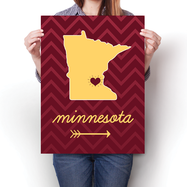 Minnesota State Chevron Pattern Poster