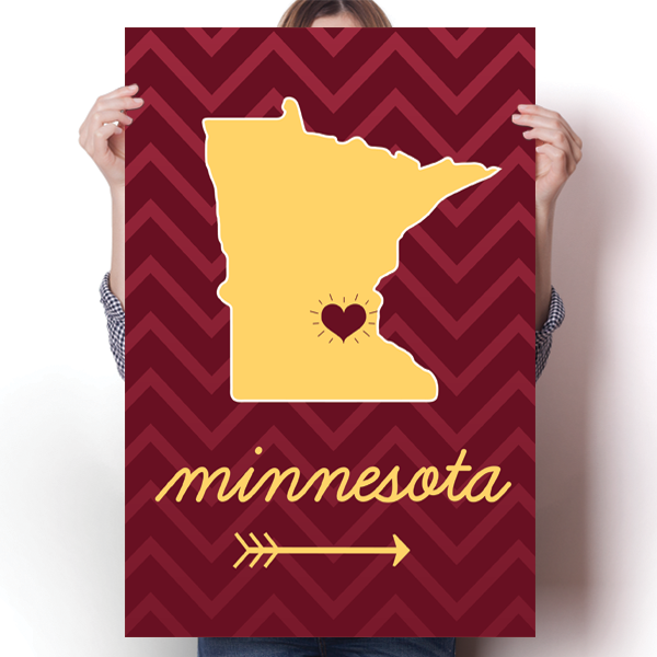 Minnesota State Chevron Pattern Poster