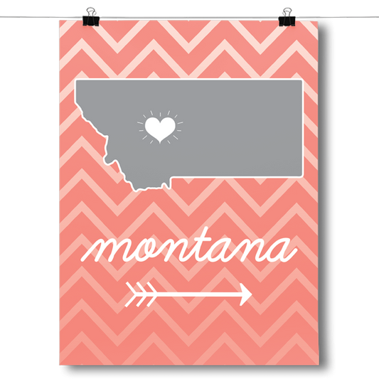 Montana State Chevron Pattern Poster