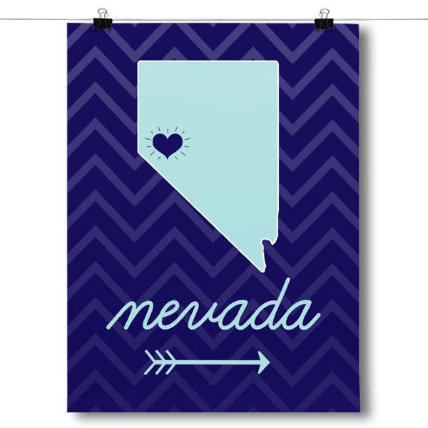 Nevada State Chevron Pattern Poster