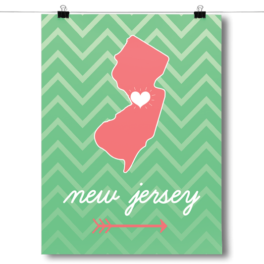 New Jersey State Chevron Pattern Poster