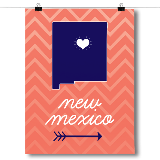 New Mexico State Chevron Pattern Poster