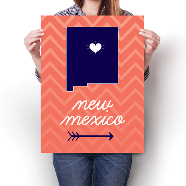 New Mexico State Chevron Pattern Poster