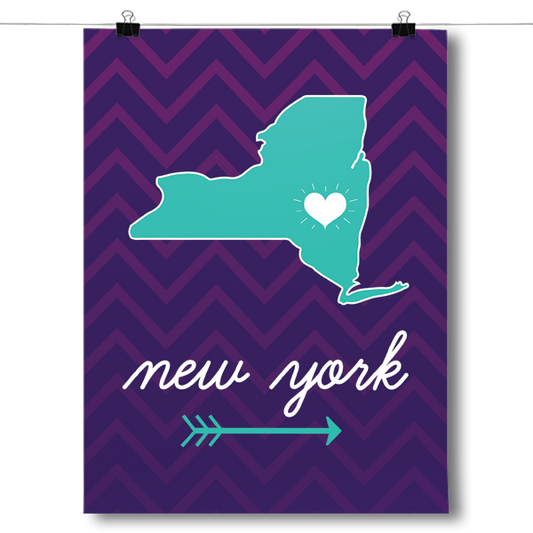New York State Chevron Pattern Poster