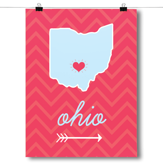 Ohio State Chevron Pattern Poster