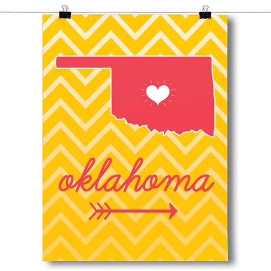 Oklahoma State Chevron Pattern Poster