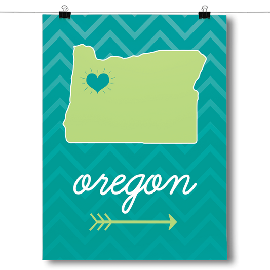 Oregon State Chevron Pattern Poster