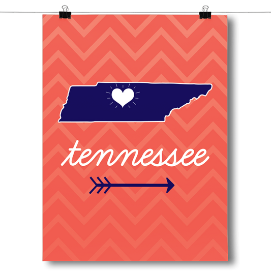 Tennessee State Chevron Pattern Poster