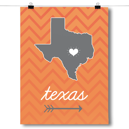 Texas State Chevron Pattern Poster