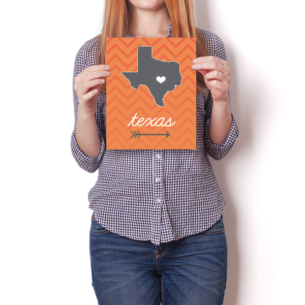 Texas State Chevron Pattern Poster