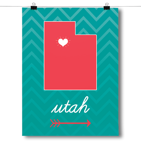 Utah State Chevron Pattern Poster