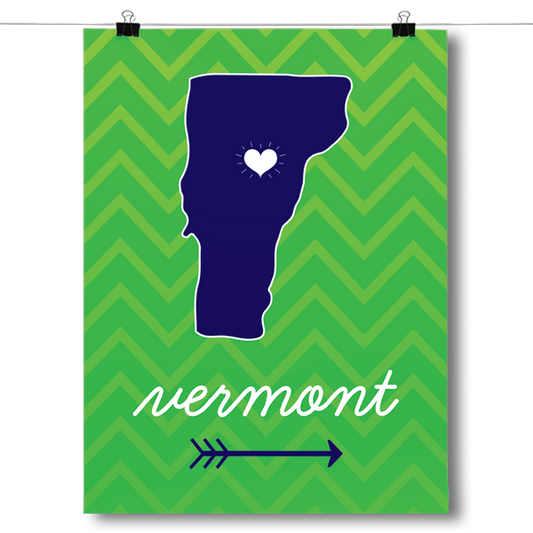 Vermont State Chevron Pattern Poster