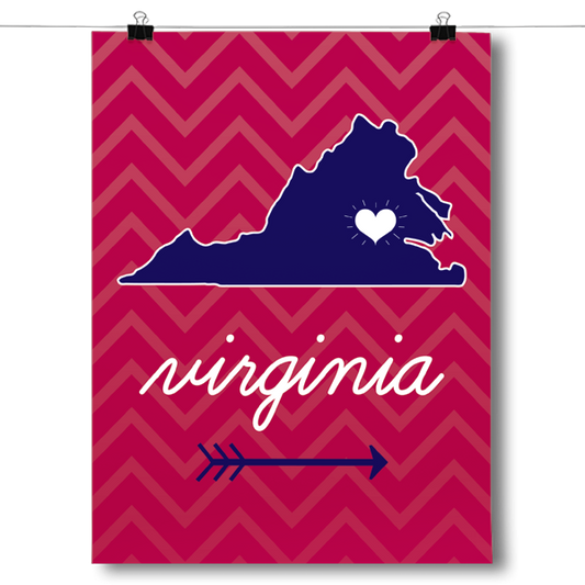 Virginia State Chevron Pattern Poster