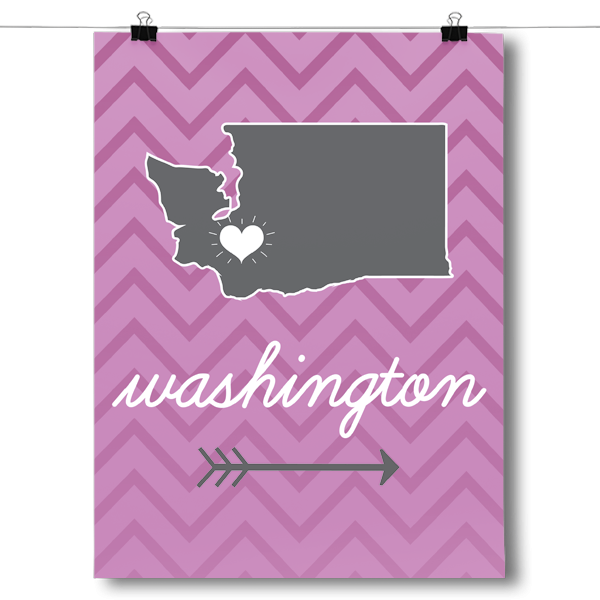 Washington State Chevron Pattern Poster