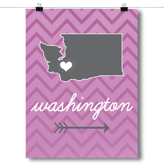 Washington State Chevron Pattern Poster