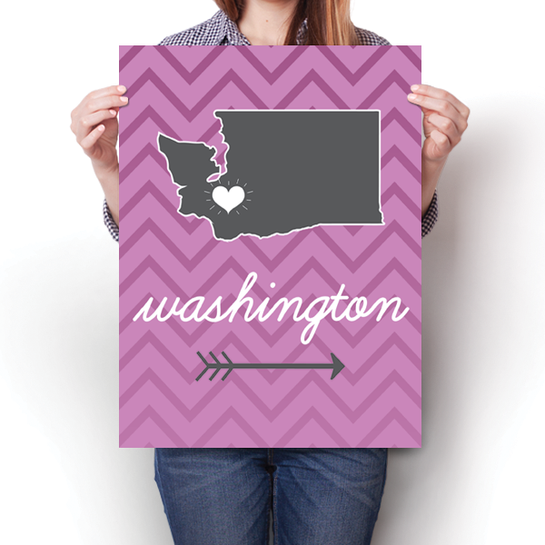 Washington State Chevron Pattern Poster