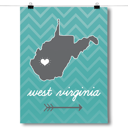 West Virginia State Chevron Pattern Poster