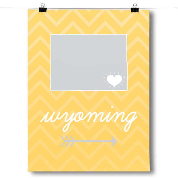 Wyoming State Chevron Pattern Poster