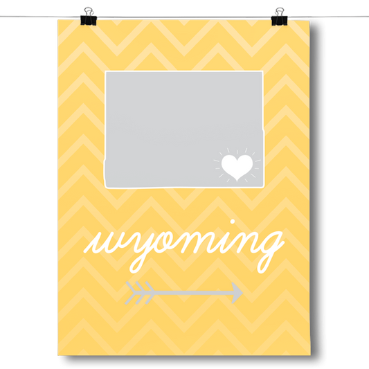 Wyoming State Chevron Pattern Poster