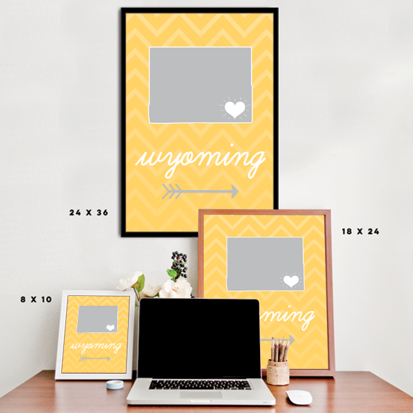 Wyoming State Chevron Pattern Poster