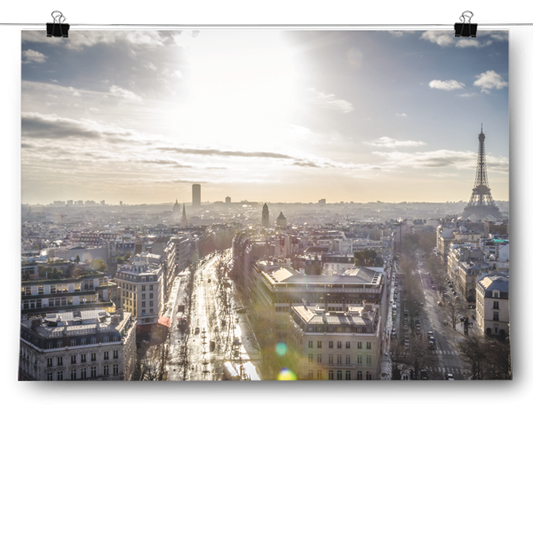 Sunburst - Paris & Eiffel Tower Poster