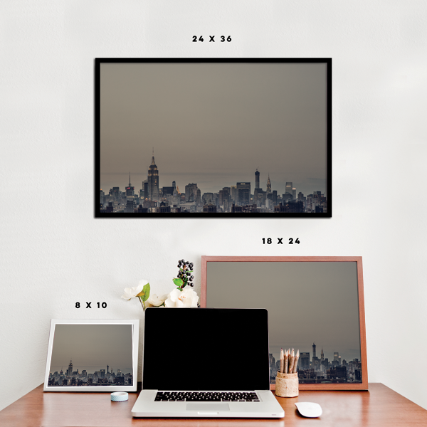 New York City Overcast Skyline Poster