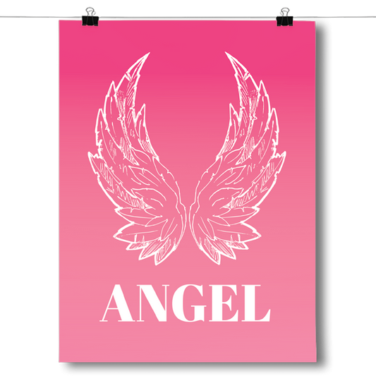 Pink Angel Wings Poster