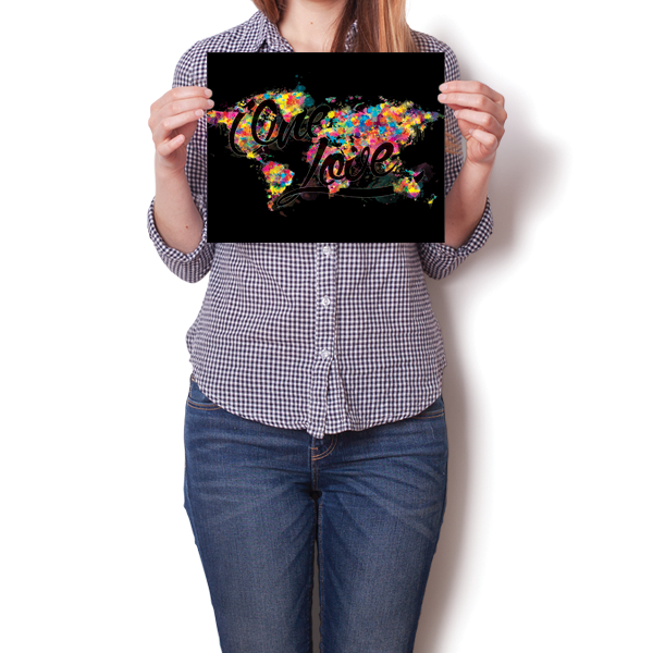 One Love World Map Poster
