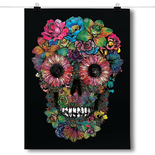 Flower Skull Poster