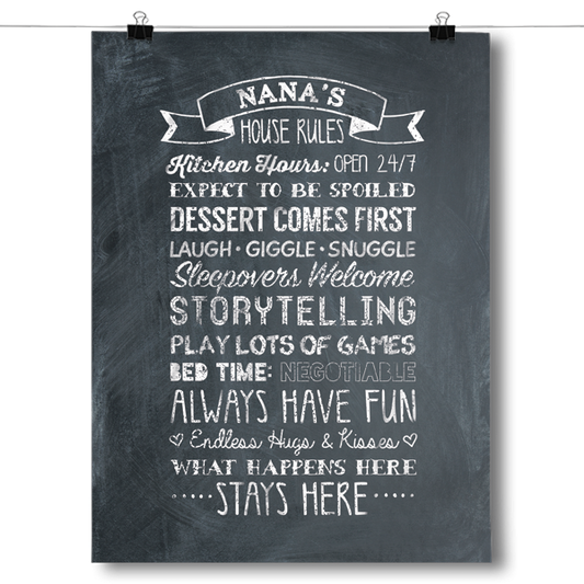 Nana's House Rules Poster