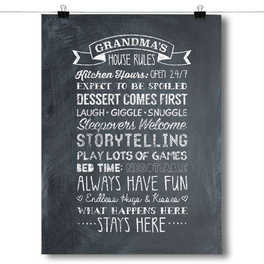 Grandma's House Rules Poster