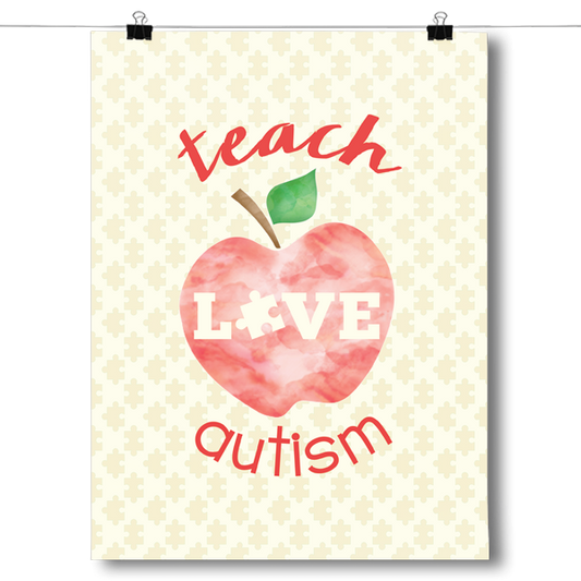 Teach Love Autism Poster