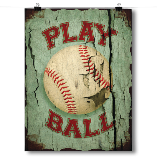 Play Ball - Vintage Baseball Poster