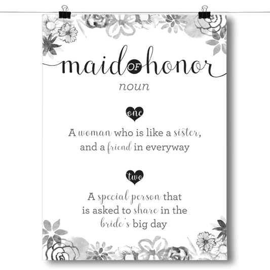Definition of Maid of Honor Poster