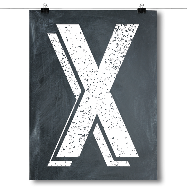 Alphabet Letters - X Poster