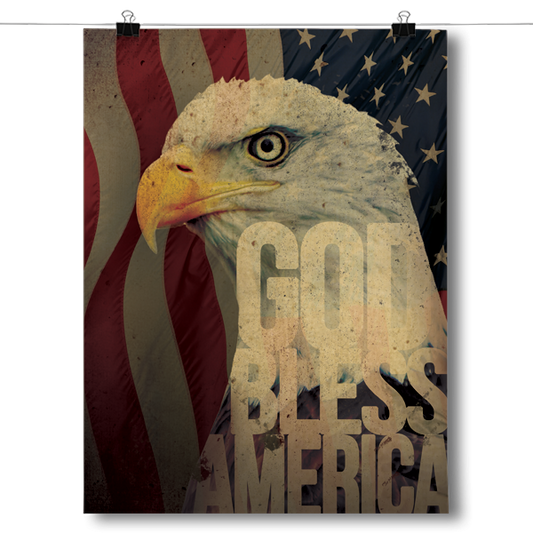 God Bless America - Bald Eagle Poster