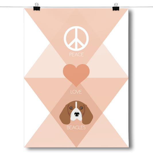 Peace, Love & Beagles Poster